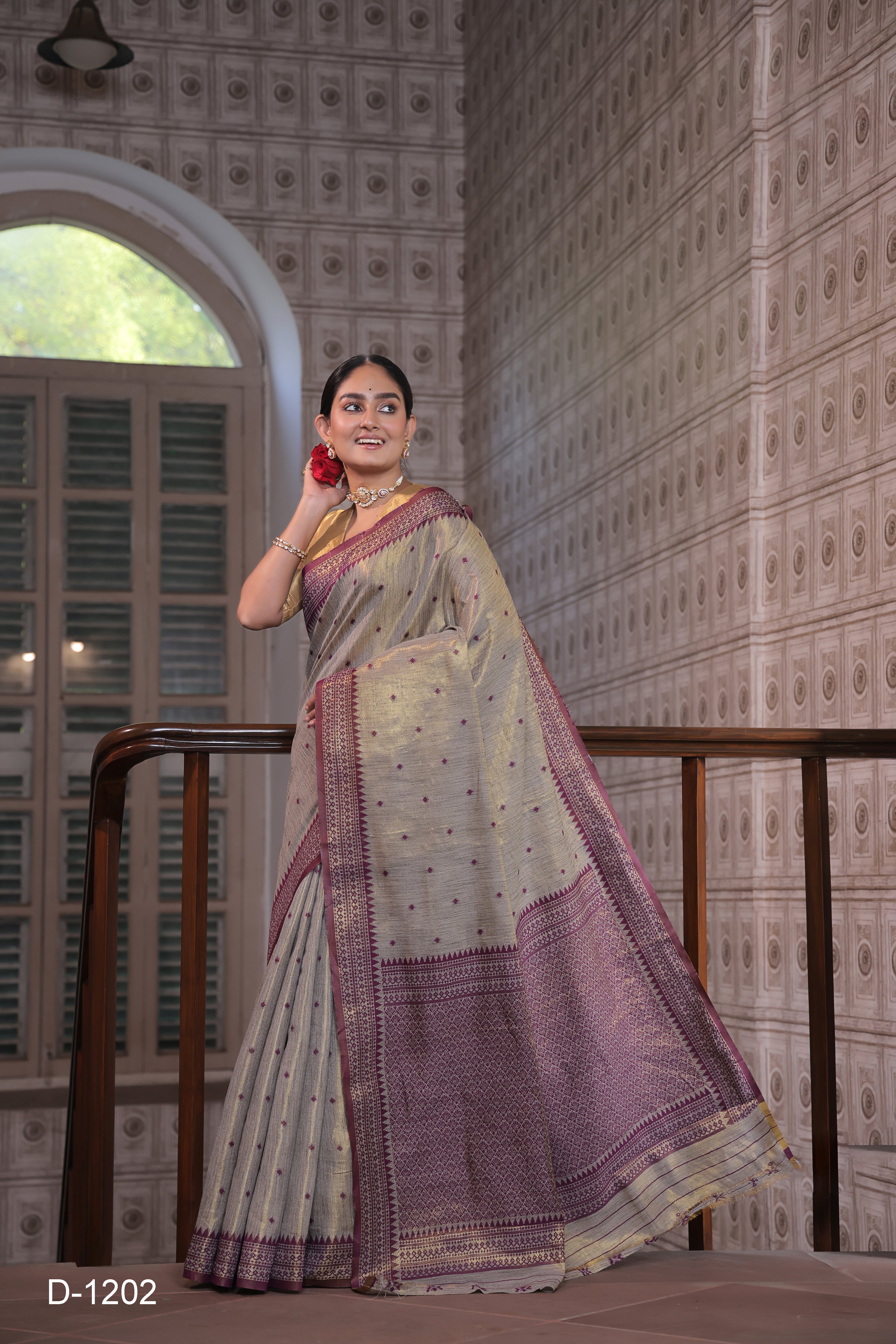 The Beige Tussar Tissue Silk