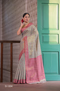 The Rani Pink Tussar Tissue Silk