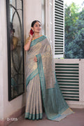 The Rama Green Tussar Tissue Silk