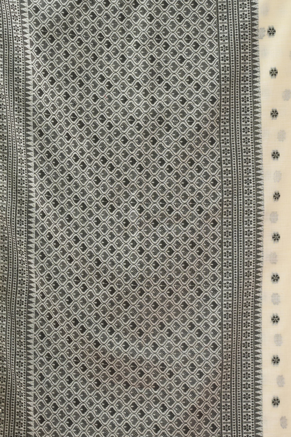 Ivory Pearl Linen Tissue Saree