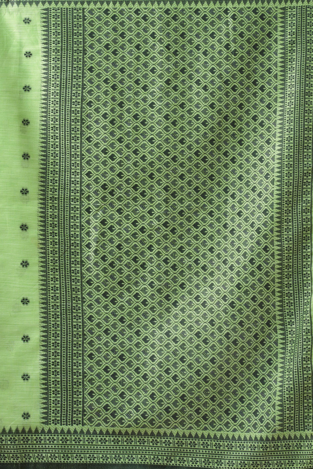 Meadow Green Linen Tissue Saree
