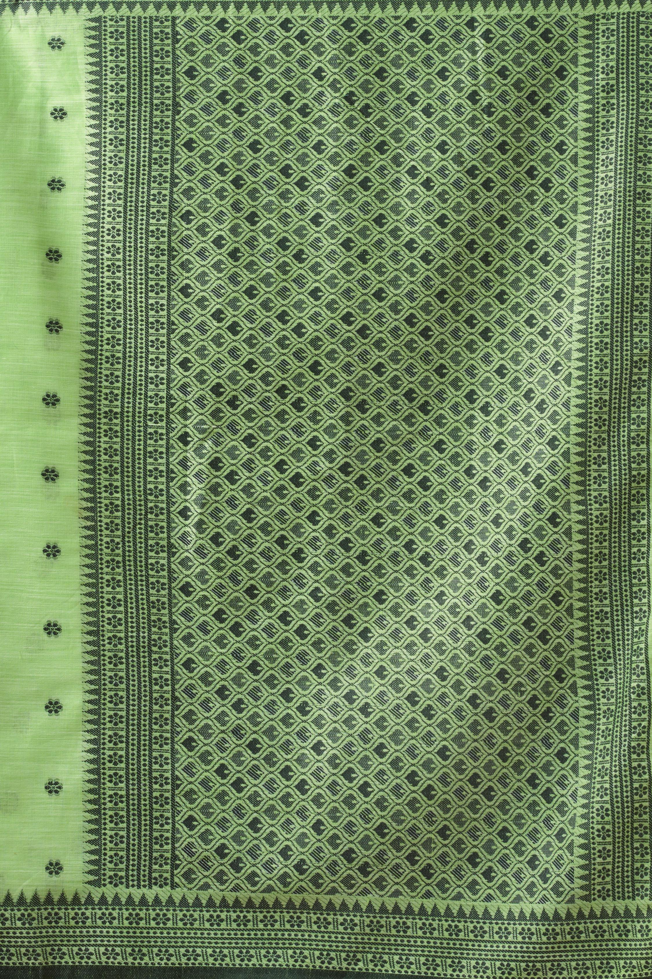 Meadow Green Linen Tissue Saree