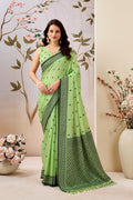 Meadow Green Linen Tissue Saree