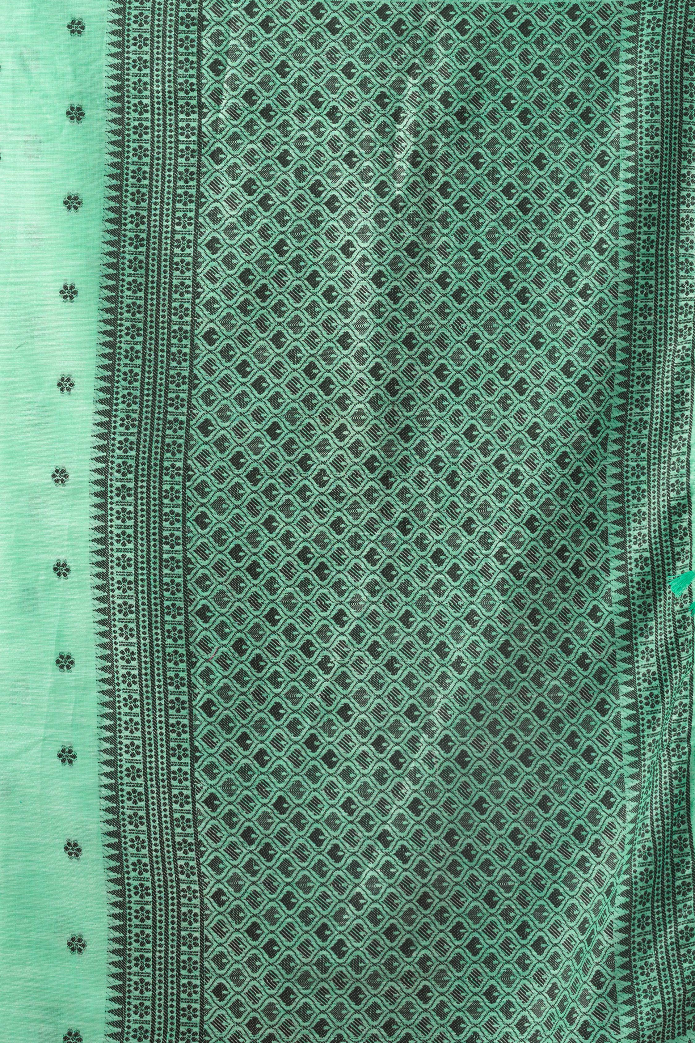 Aqua Mint Linen Tissue Saree