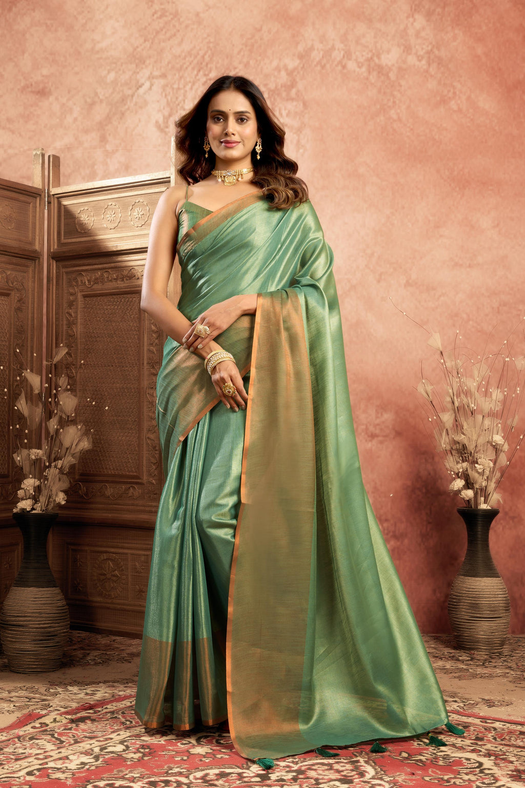 The Mint Green Imperial Metallic Tissue
