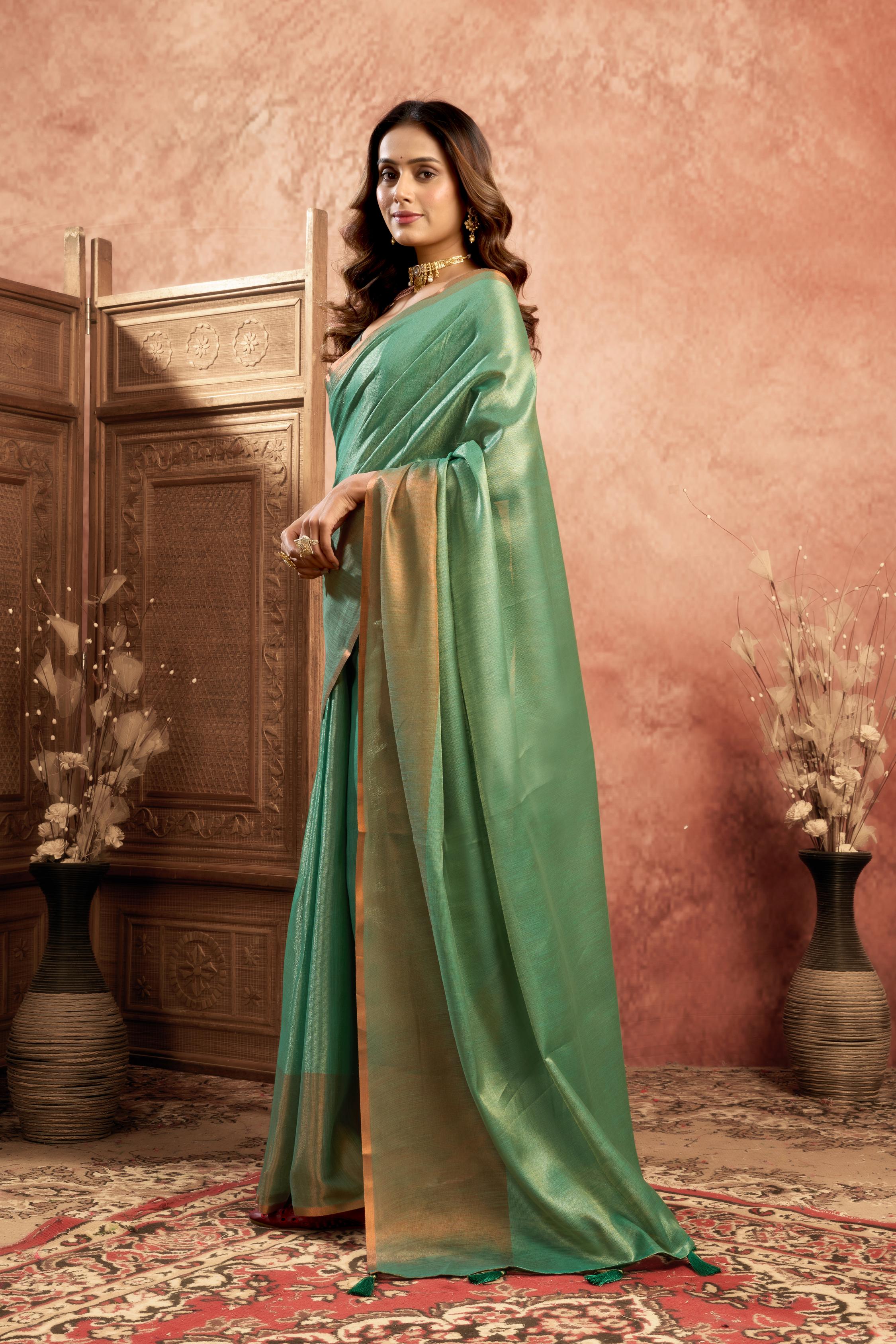 The Mint Green Imperial Metallic Tissue