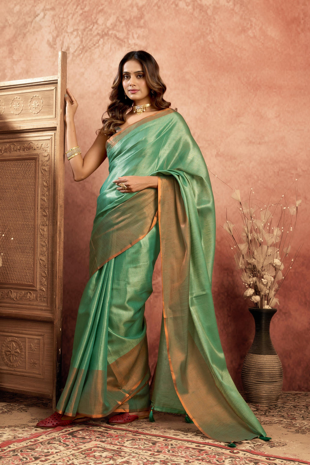 The Mint Green Imperial Metallic Tissue