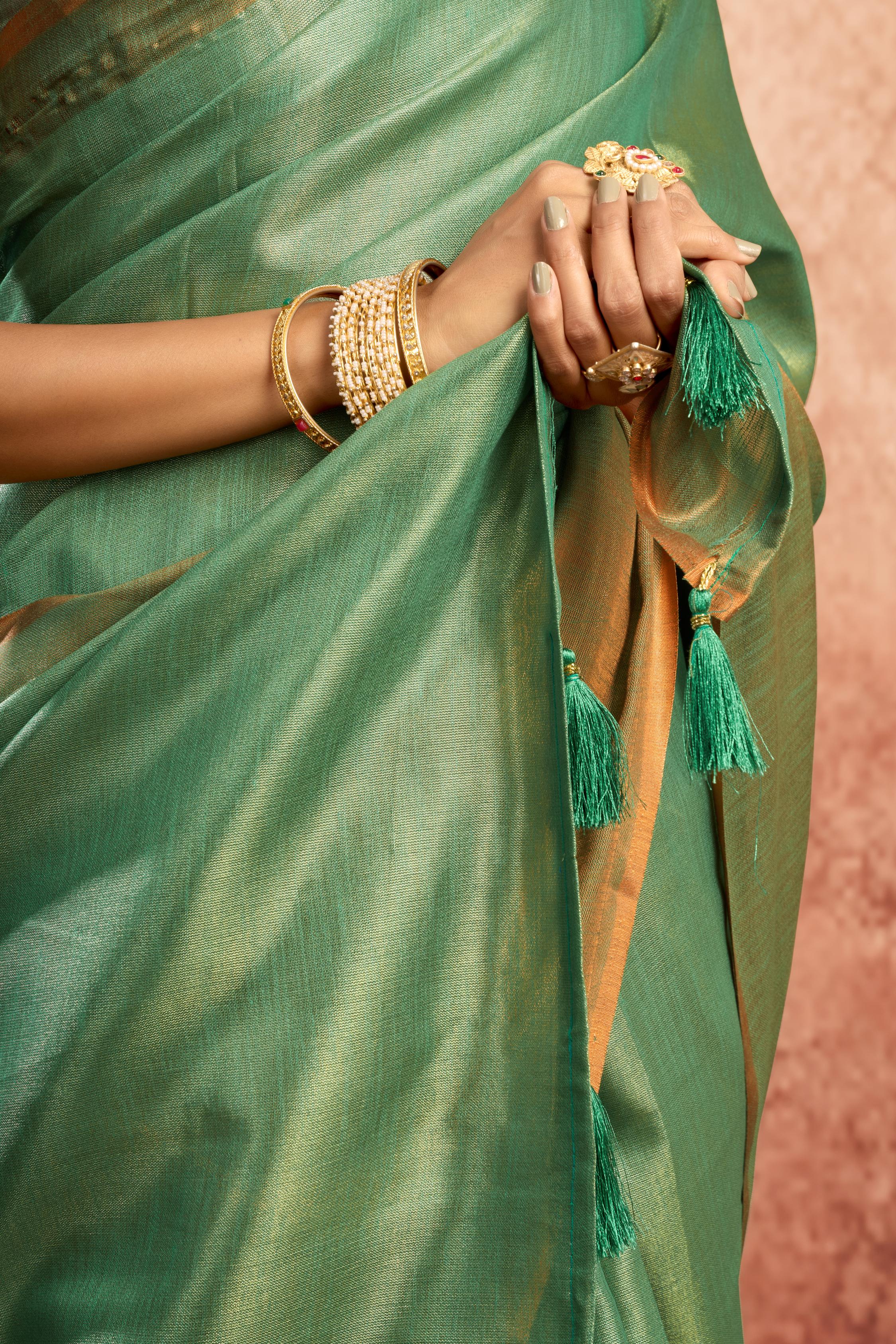 The Mint Green Imperial Metallic Tissue