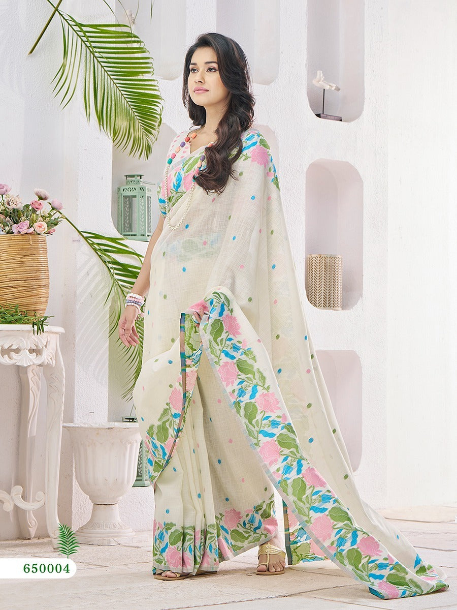 The Gulabi Linen Silk Skin Flower