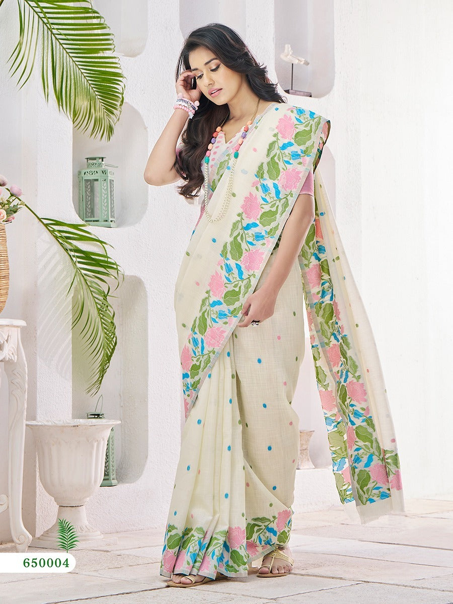 The Gulabi Linen Silk Skin Flower
