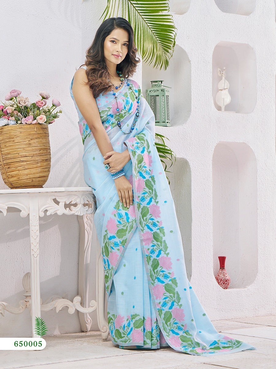 The Sky Linen Silk Flower