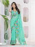 The Green Linen Silk Flower