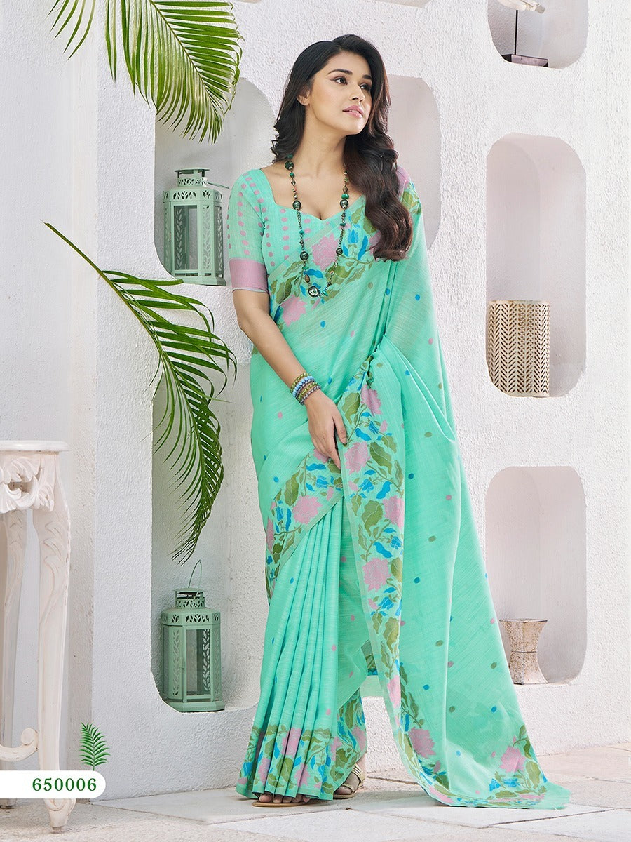 The Green Linen Silk Flower