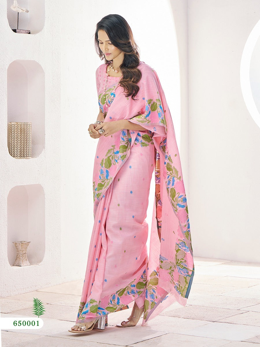 The Pink LInen Silk Flower