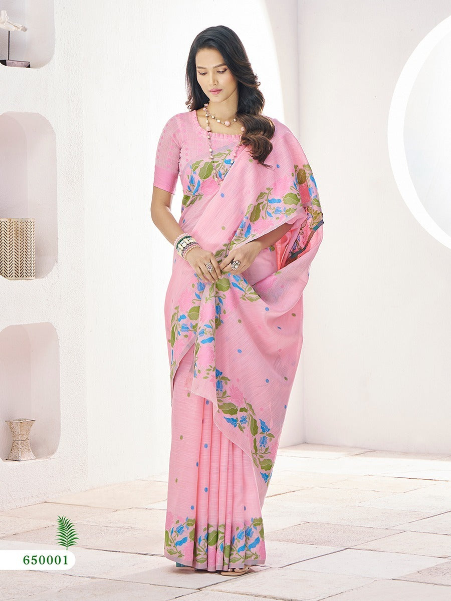 The Pink LInen Silk Flower
