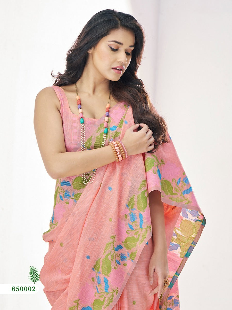 The Redish Pink Linen Silk Flower