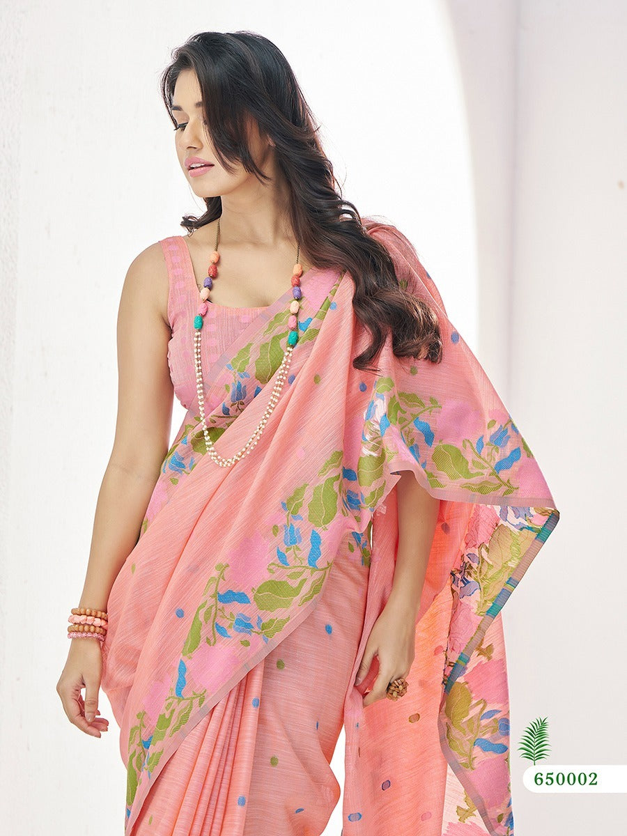 The Redish Pink Linen Silk Flower