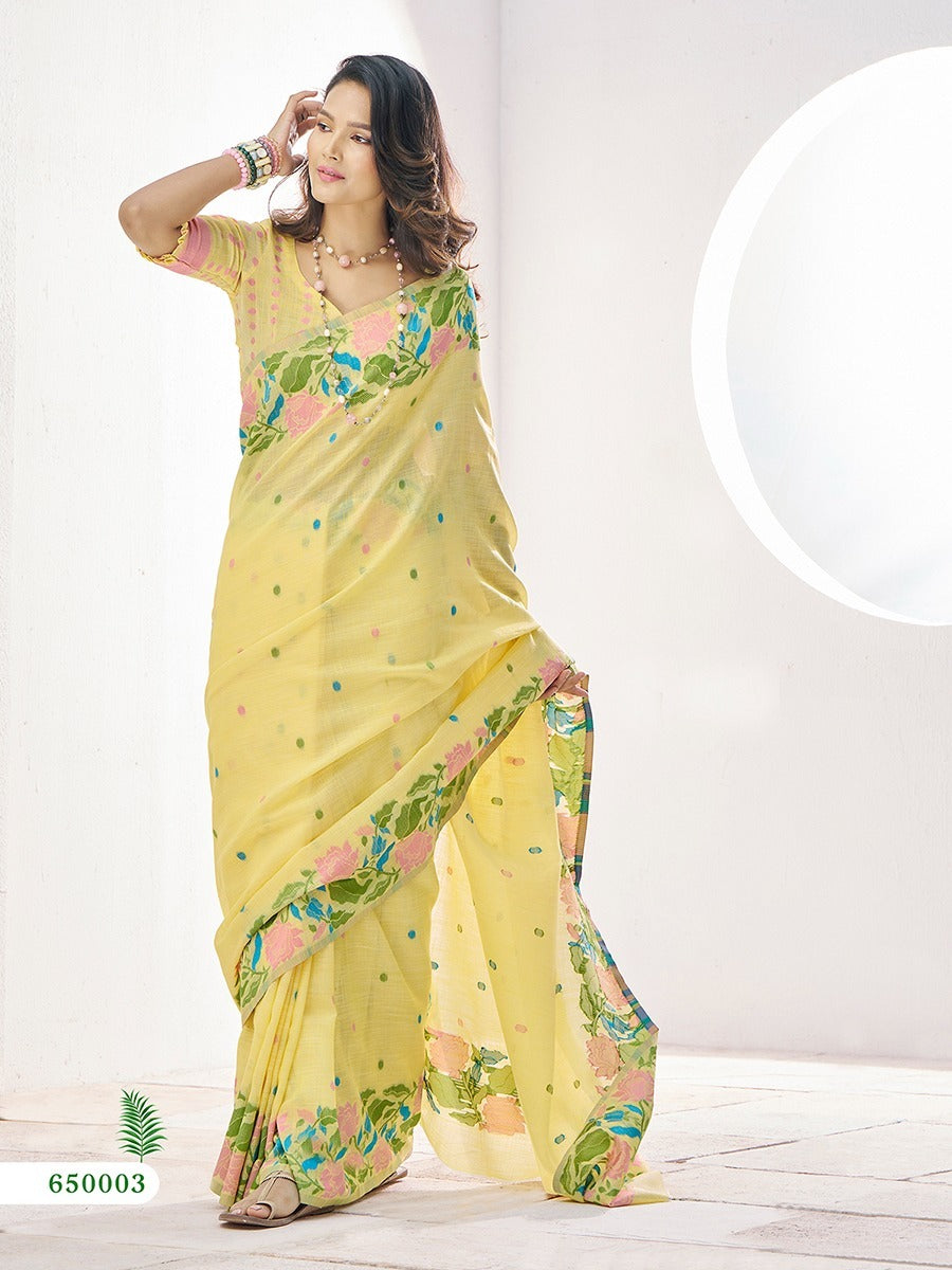 The Yellow Linen Silk Flower