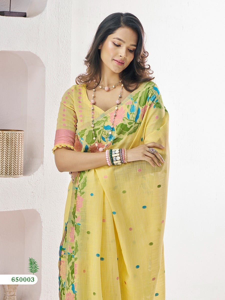 The Yellow Linen Silk Flower