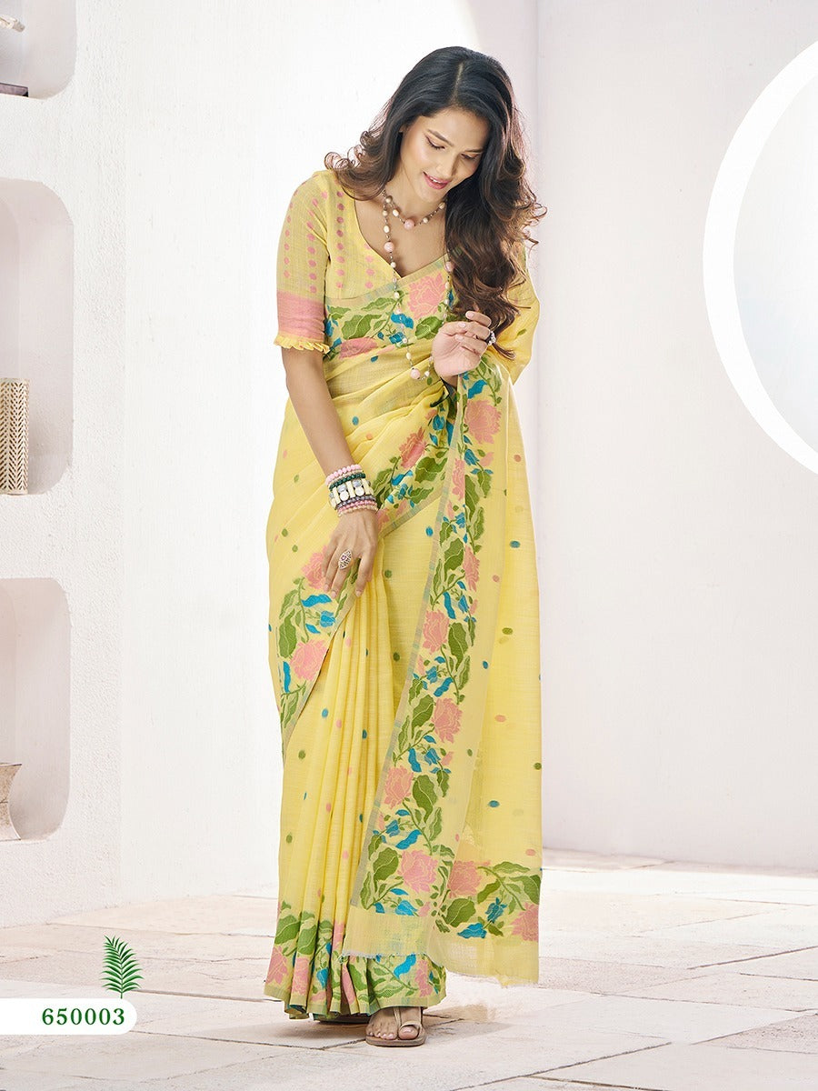 The Yellow Linen Silk Flower